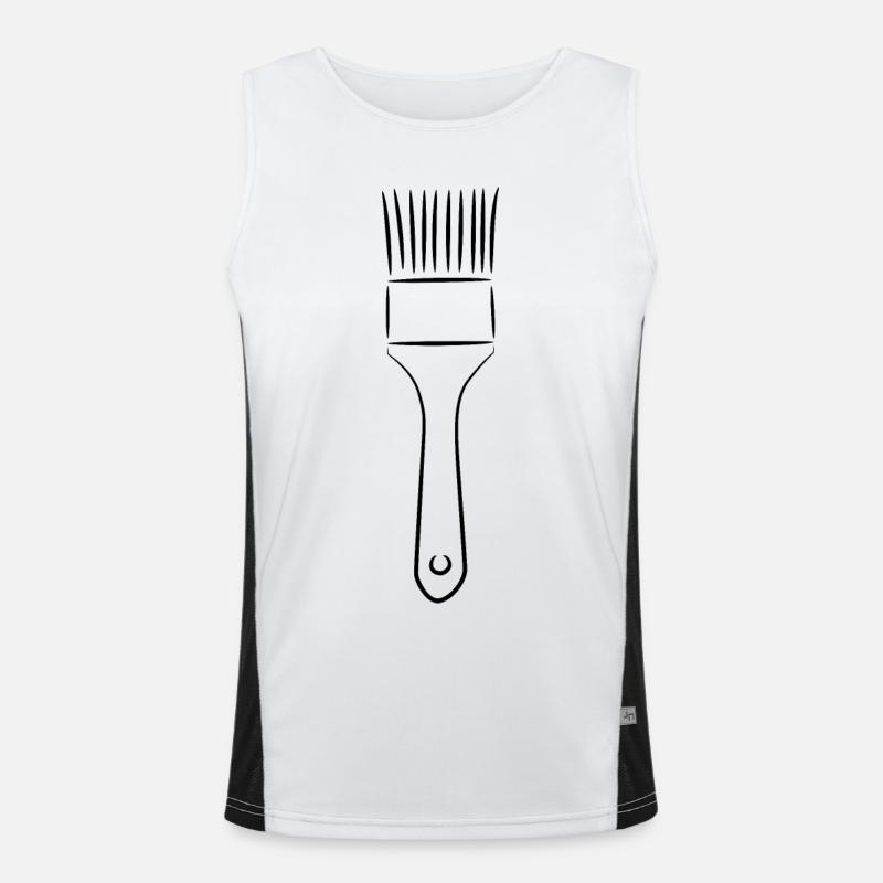 Painter Brush Drawing Men's Functional Contrast Tank Top 