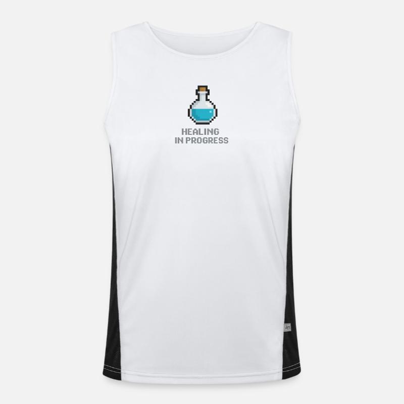 Pixel Healing Potion Men's Functional Contrast Tank Top 