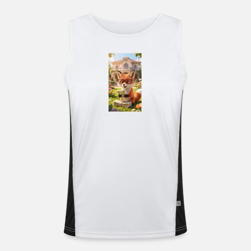 Cartoon Fox Men's Functional Contrast Tank Top 