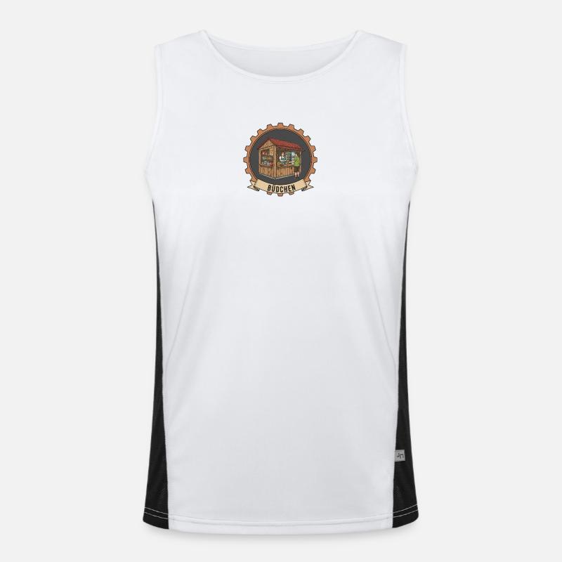 Büdchen sales booth illustration Men's Functional Contrast Tank Top 