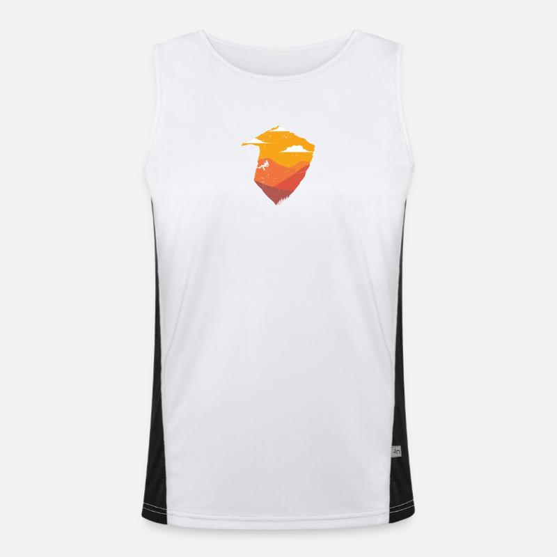 Desert Sunset with Cactus Silhouette Men's Functional Contrast Tank Top 