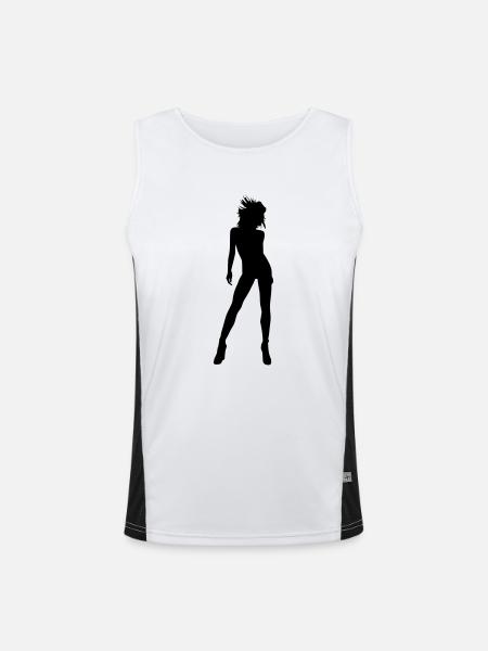 danseuse - Débardeur respirant contrasté Homme - blanc/noir