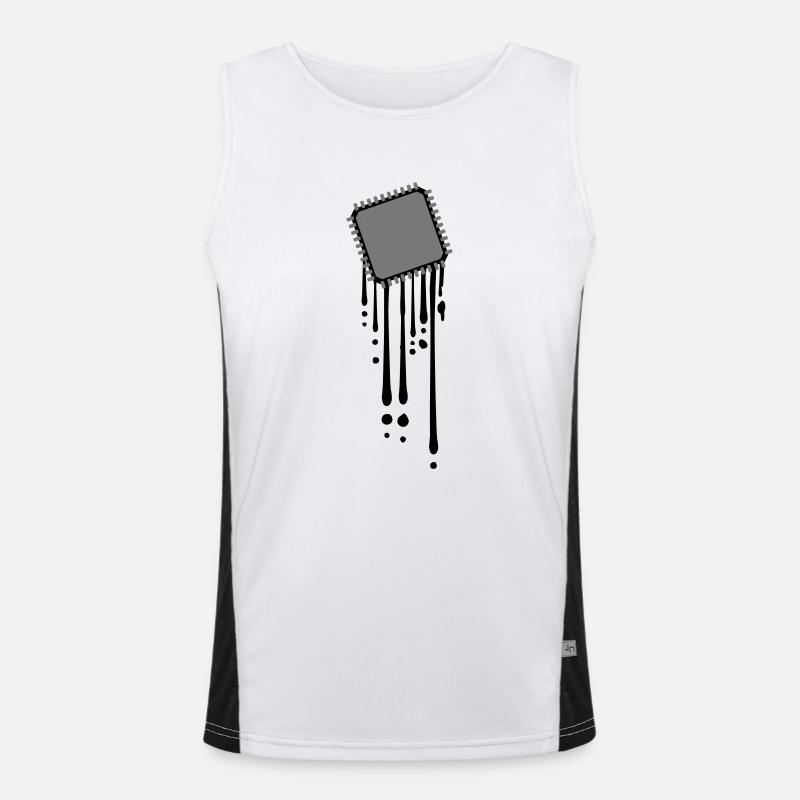 schmelzen tropfen graffiti cpu computer nerd desig Funktionelles Kontrast-Tank Top für Männer 