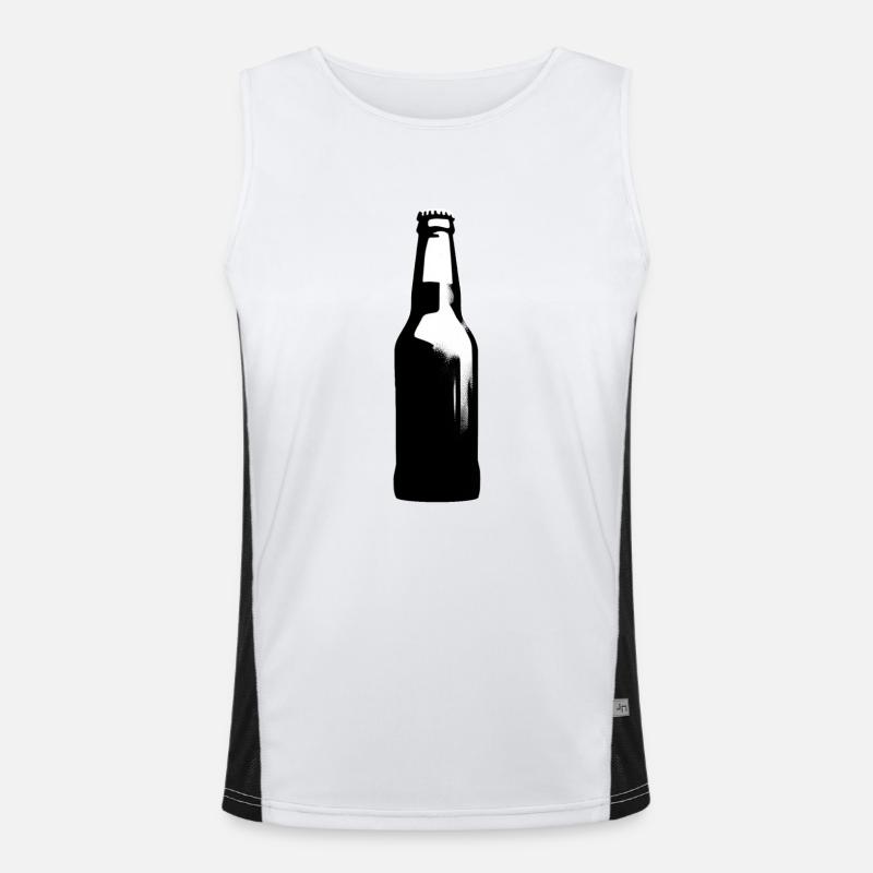 Einfach Bier | Silhouette einer Bierflasche Funktionelles Kontrast-Tank Top für Männer 