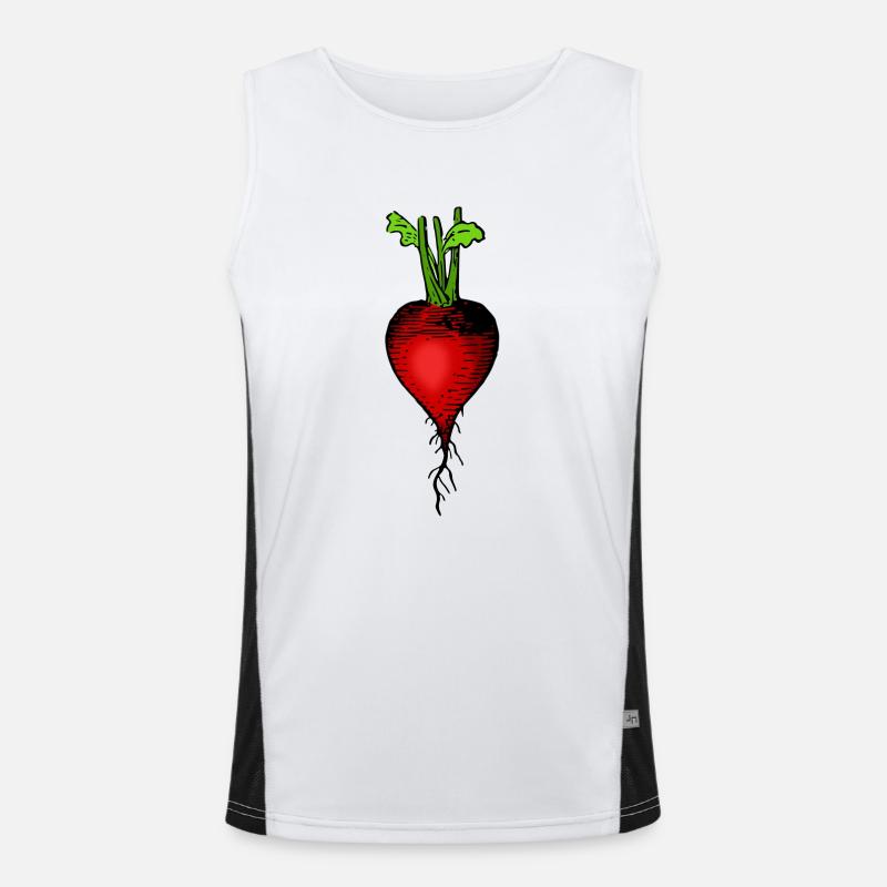 rettich radieschen radish veggie gemuese vegetable Funktionelles Kontrast-Tank Top für Männer 
