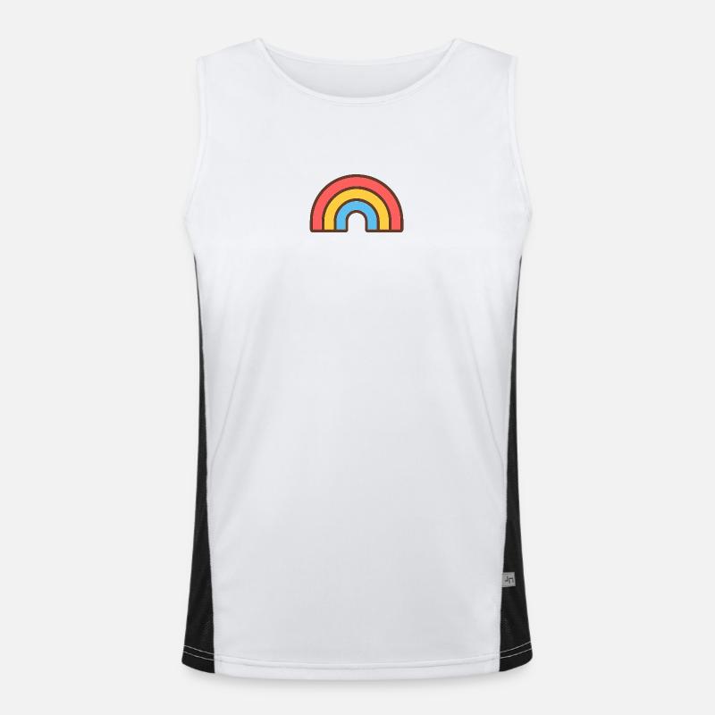 Heller Retro-Regenbogen Funktionelles Kontrast-Tank Top für Männer 