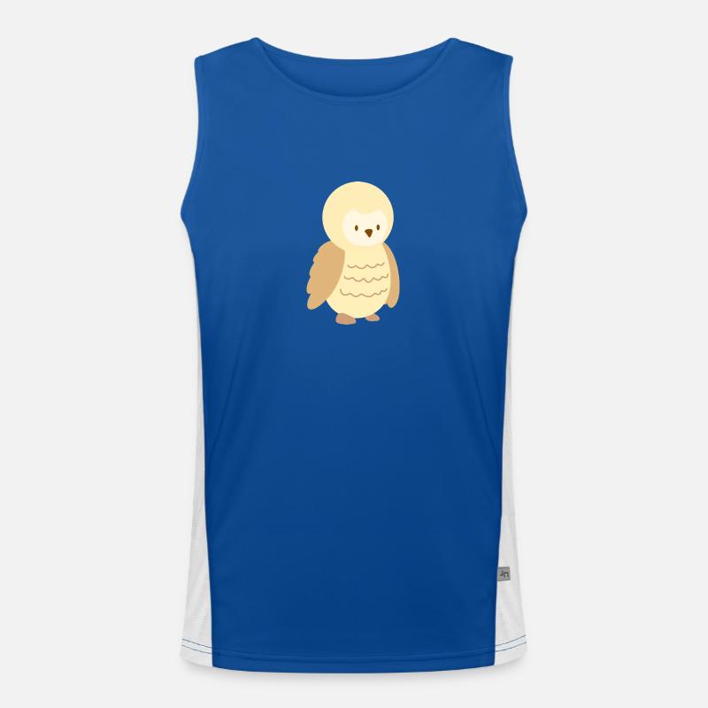 Kleine beige Eule Funktionelles Kontrast-Tank Top für Männer 