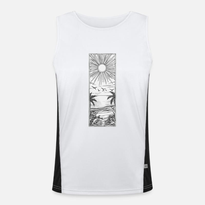 solar landscape Men's Functional Contrast Tank Top 