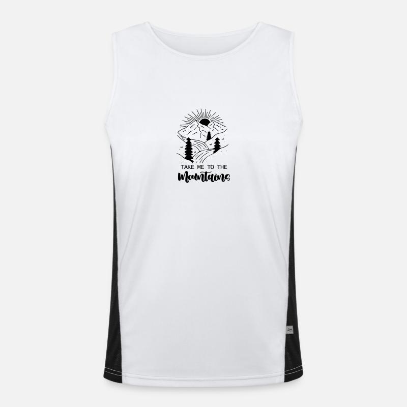 Berg Abenteuer Geschenk Spruch Bergsteigen Wandern Funktionelles Kontrast-Tank Top für Männer 
