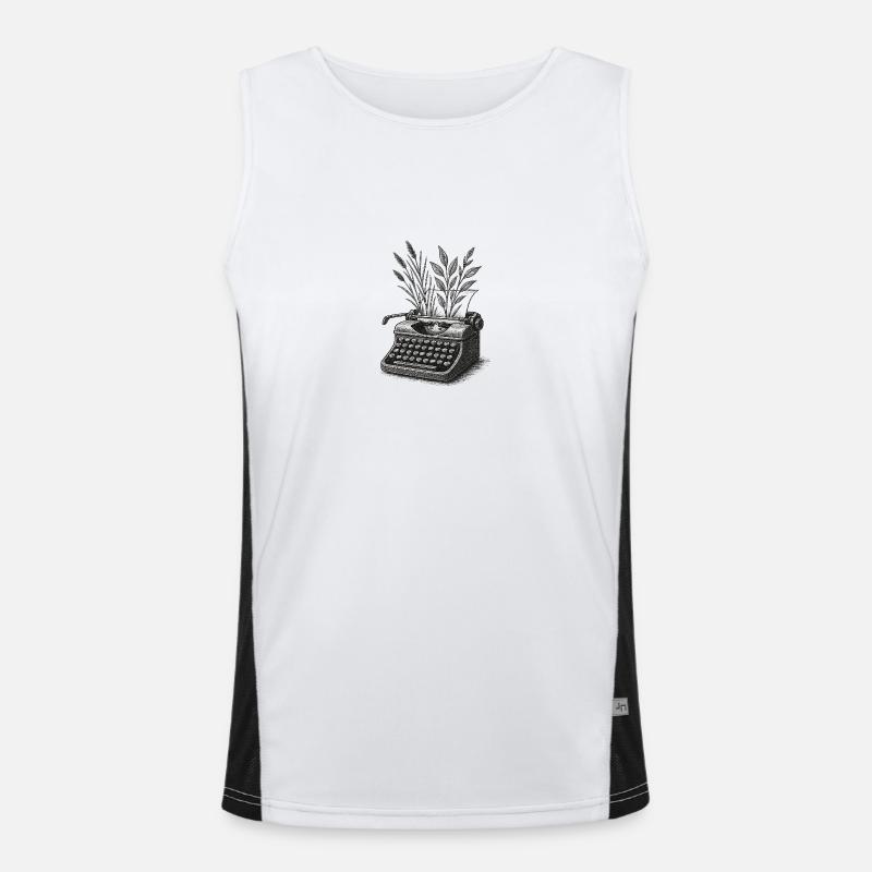 Living Letters - Men's Functional Contrast Tank Top  - white/black