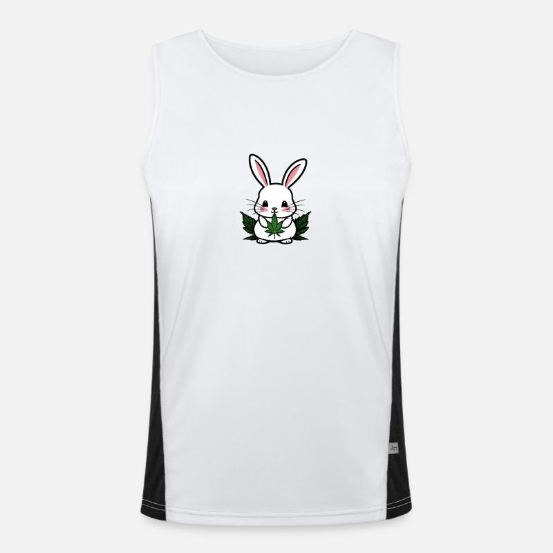 Cannabis Rabbit Funktionelles Kontrast-Tank Top für Männer 