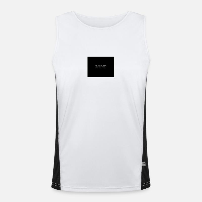 FALL SEVEN TIMES - Men's Functional Contrast Tank Top  - white/black