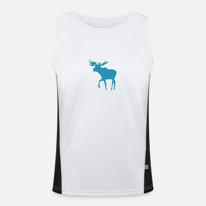 Moose - Men's Functional Contrast Tank Top  - white/black