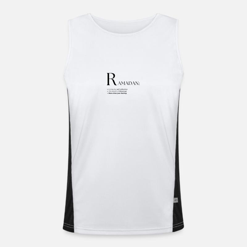 Design des Ramadan-Wörterbuch-Textstils Funktionelles Kontrast-Tank Top für Männer 