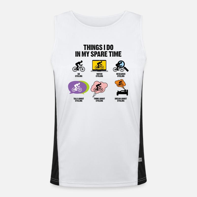 DINGE, DIE ICH IN MEINER FREIZEIT BEIM RADFAHREN MACHE Funktionelles Kontrast-Tank Top für Männer 