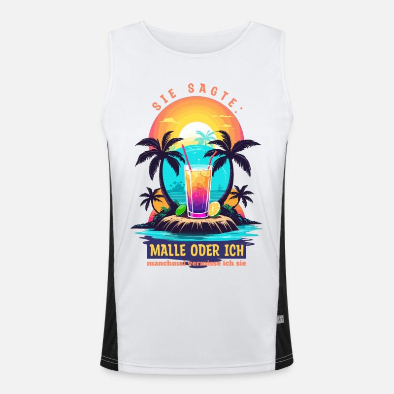 Sie sagte. Malle oder ich Funktionelles Kontrast-Tank Top für Männer 