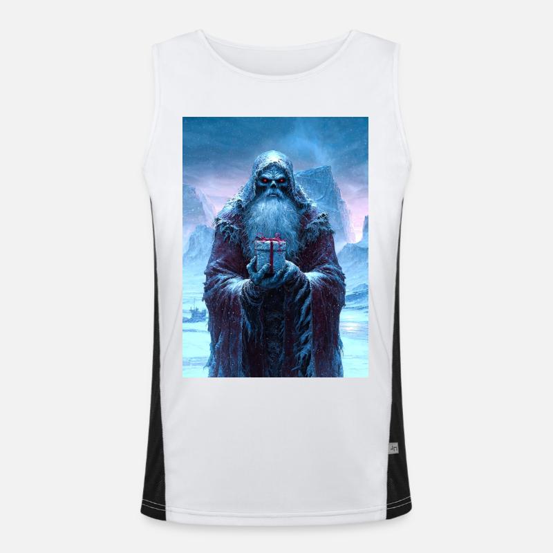 Scary Saint with Gift - Men's Functional Contrast Tank Top  - white/black