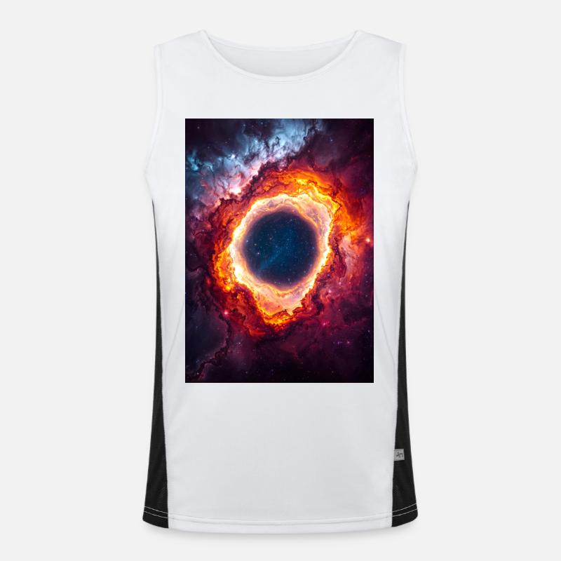 Celestial Ring Nebula Glow Men's Functional Contrast Tank Top 