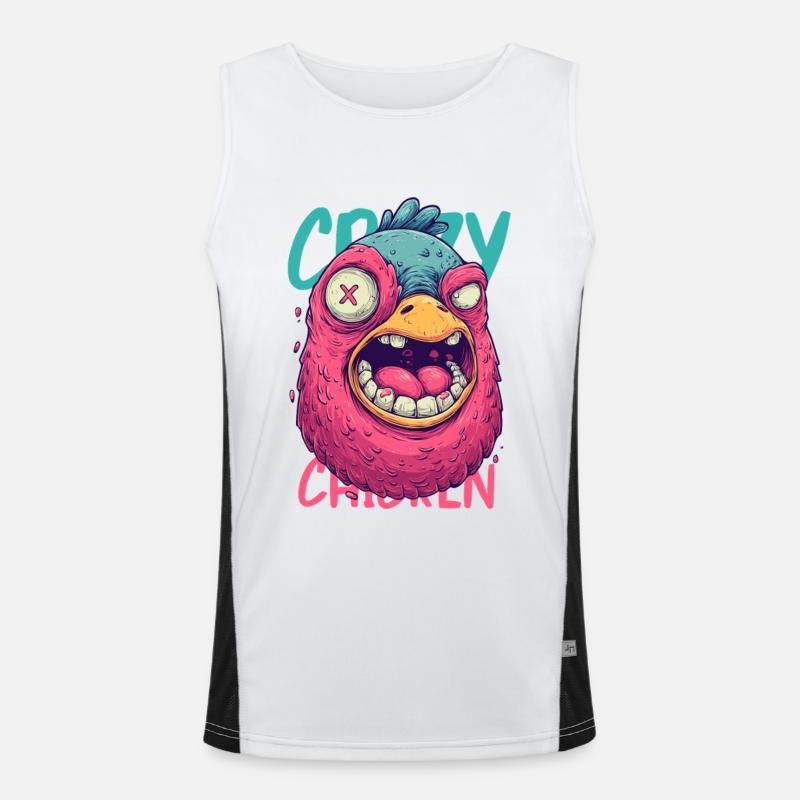 Crazy Chicken Dessin animé Monstre Débardeur respirant contrasté Homme 