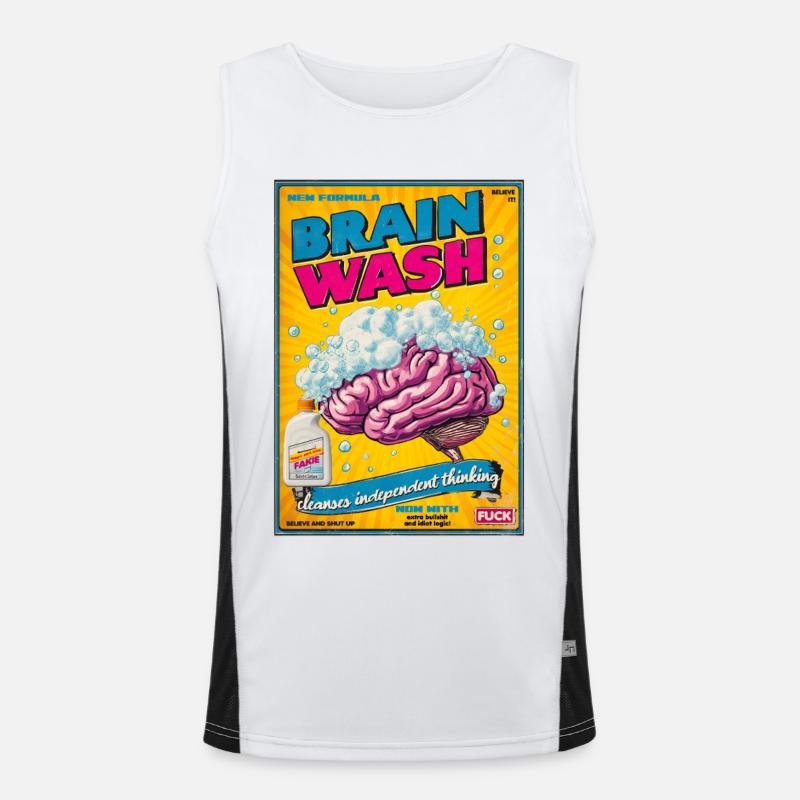 Gehirnwäsche Plakat Funktionelles Kontrast-Tank Top für Männer 