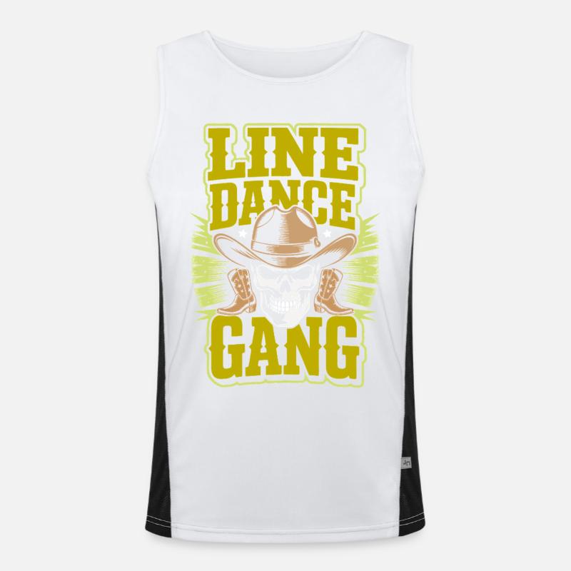 Line Dance Gang Skull Cowboy Funktionelles Kontrast-Tank Top für Männer 