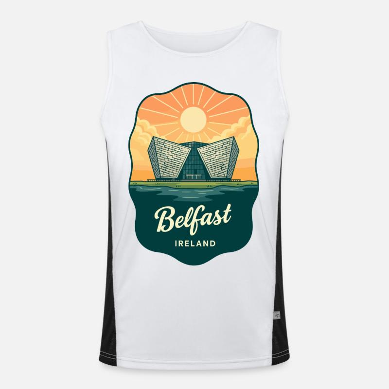 Belfast Titanic Vintage-Reiseabzeichen Funktionelles Kontrast-Tank Top für Männer 