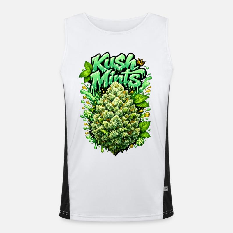 Kush Mints Graffiti Bud Print Men's Functional Contrast Tank Top 
