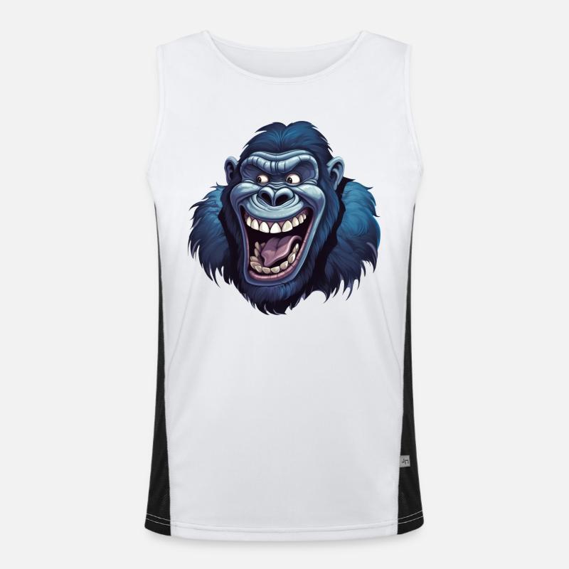 Lustiger Gorilla Grinst Funktionelles Kontrast-Tank Top für Männer 