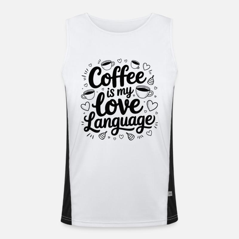 Le café est mon doodle de langue d’amour Débardeur respirant contrasté Homme 