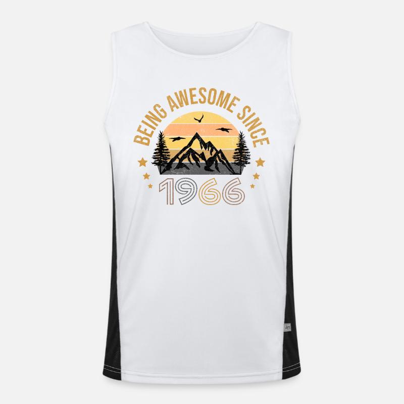 Being Awesome Since 1966 - Geschenkidee Funktionelles Kontrast-Tank Top für Männer 