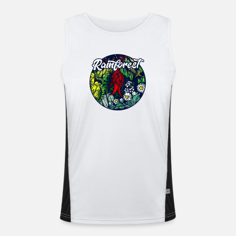 Rainforest tropics environmental protection nature climate change Men's Functional Contrast Tank Top 