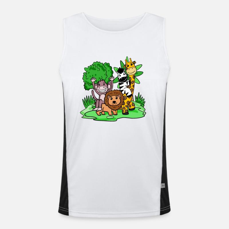 Jungle animaux Mignon Débardeur respirant contrasté Homme 