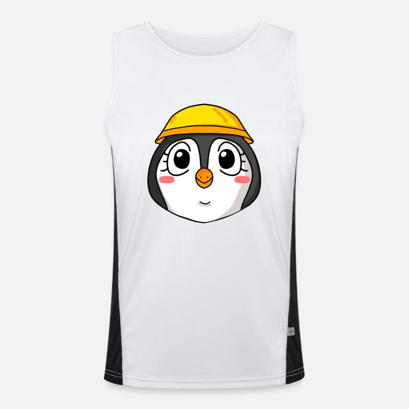 Penguin Construction Site Men's Functional Contrast Tank Top 
