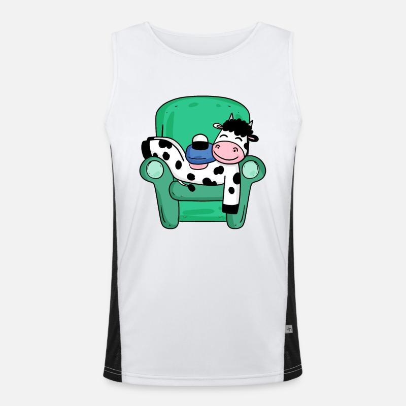 Kuh Funktionelles Kontrast-Tank Top für Männer 