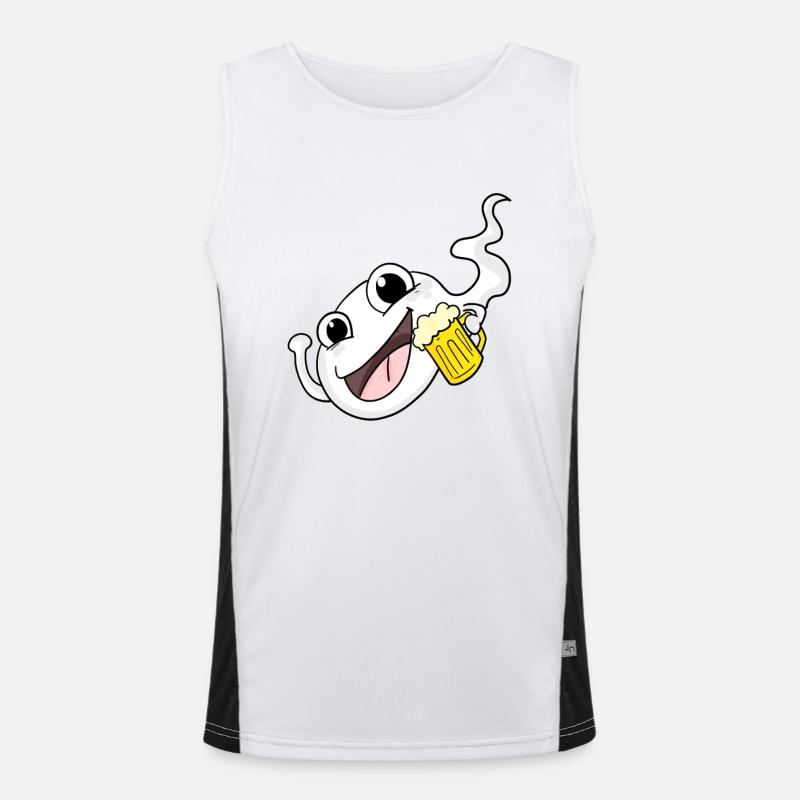 Sperma mit Bier Funktionelles Kontrast-Tank Top für Männer 