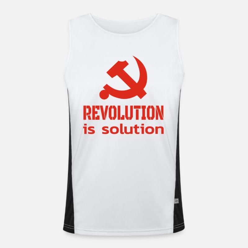 La révolution est la solution du slogan communiste Débardeur respirant contrasté Homme 