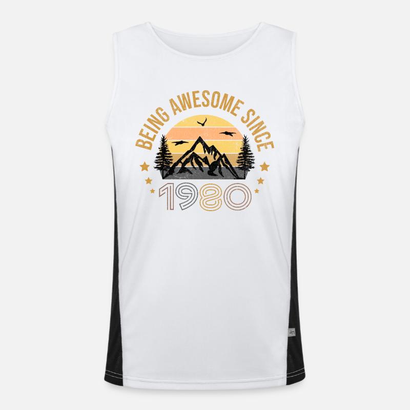 Being Awesome Since 1980 - Geschenkidee Funktionelles Kontrast-Tank Top für Männer 