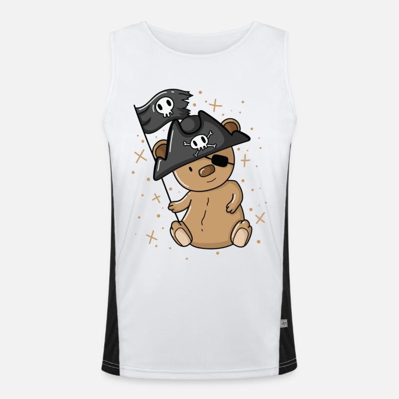 Ours en peluche pirate avec un cache-œil Débardeur respirant contrasté Homme 