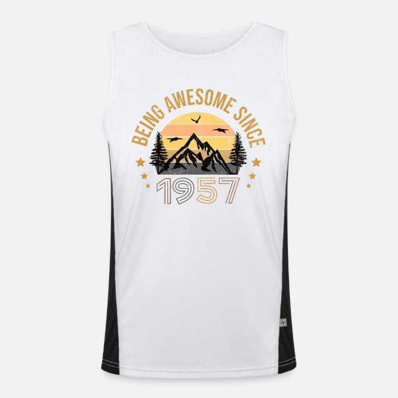 Being Awesome Since 1957 - Geschenkidee Funktionelles Kontrast-Tank Top für Männer 