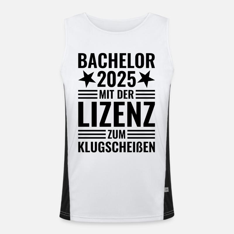 Bachelor 2025 mit der Lizenz zum Klugscheißen Funktionelles Kontrast-Tank Top für Männer 