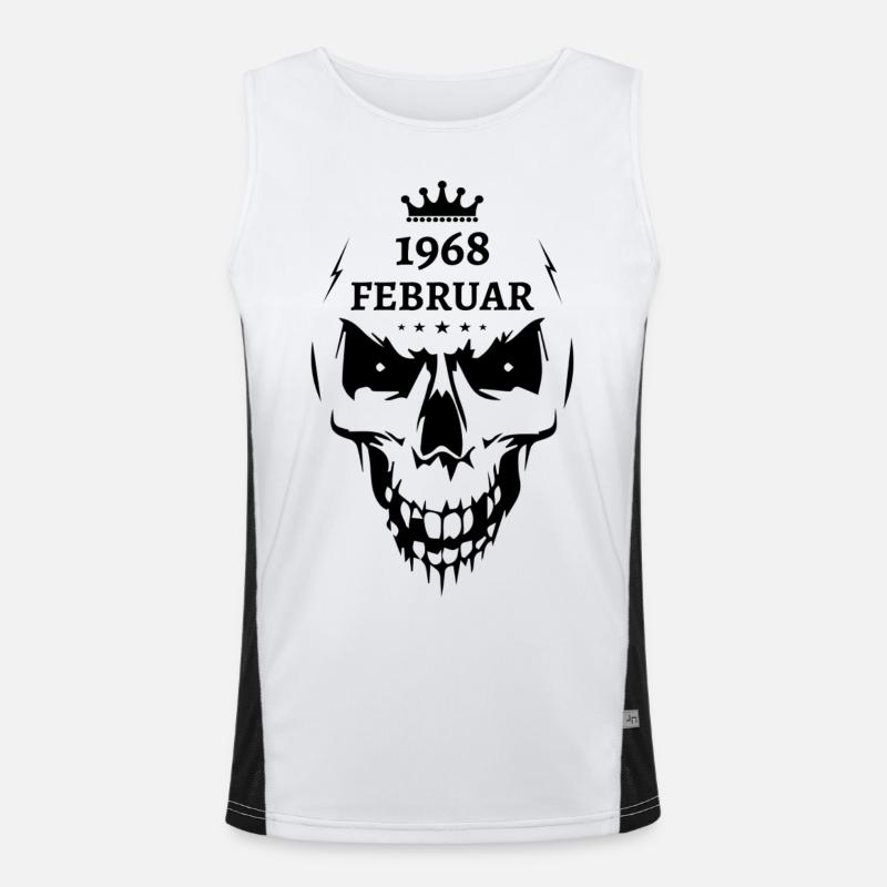 Februar 1968 Totenkopf Funktionelles Kontrast-Tank Top für Männer 