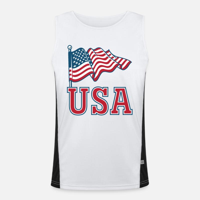 Drapeau des États-Unis Débardeur respirant contrasté Homme 
