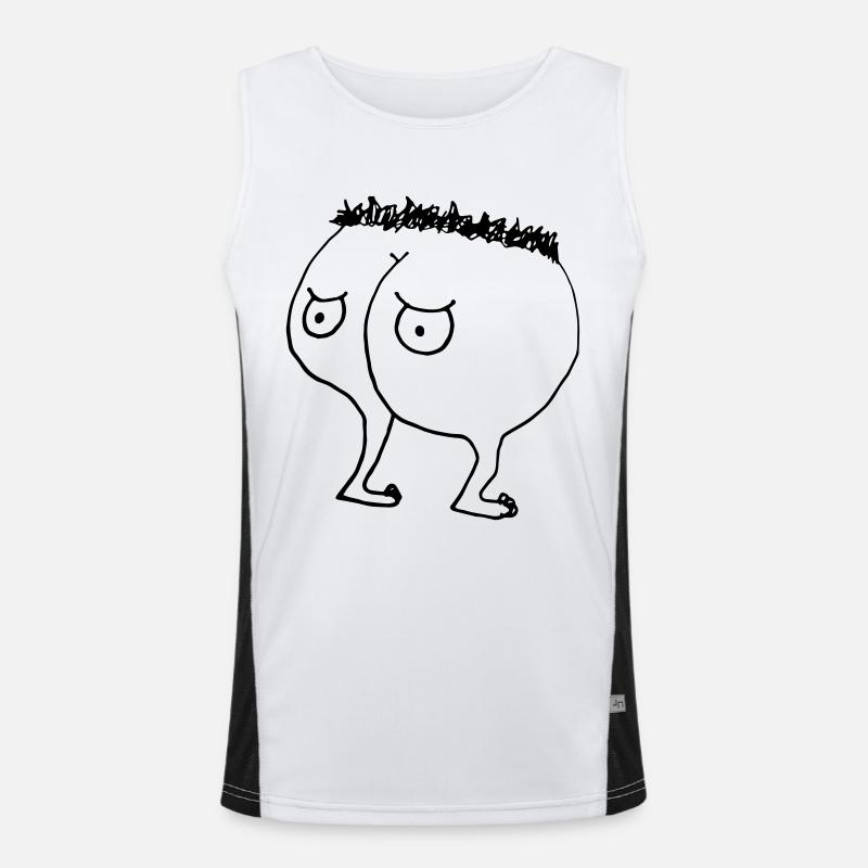 Ass face ass face funny character Men's Functional Contrast Tank Top 