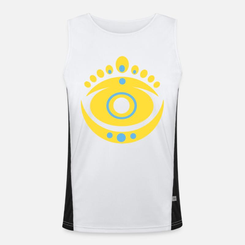 Pattern N°9 - Men's Functional Contrast Tank Top  - white/black