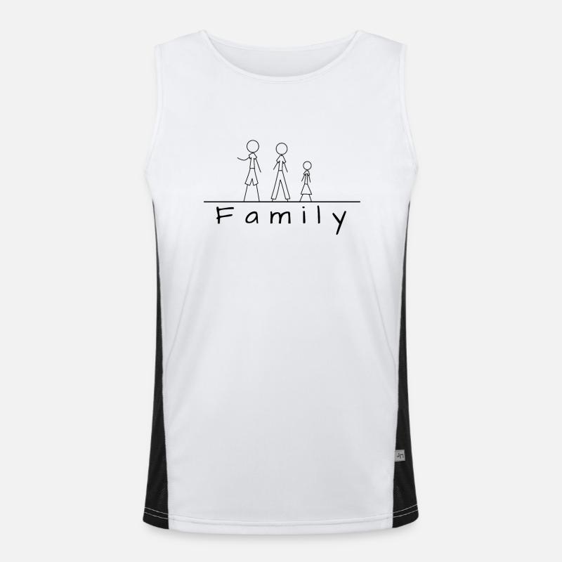 Strichmännchenfamilie Funktionelles Kontrast-Tank Top für Männer 