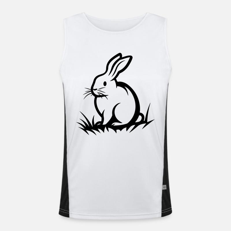 Bunny Easter - Men's Functional Contrast Tank Top  - white/black
