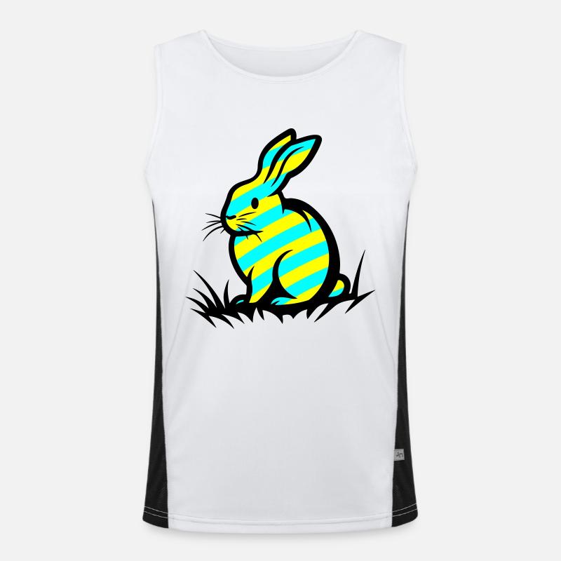 Easter Symbol Bunny - Men's Functional Contrast Tank Top  - white/black