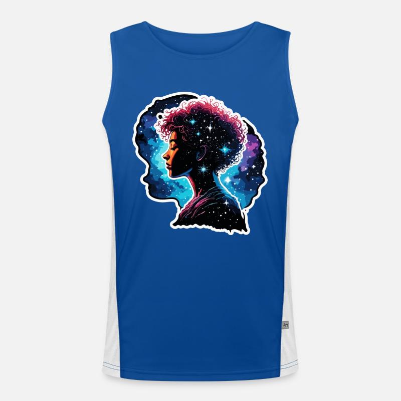 Silhouette / Forest / Portrait / Trees / Person Men's Functional Contrast Tank Top 
