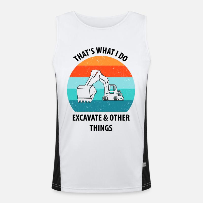 Bagger Baggerfahrer Baggerwagen Funktionelles Kontrast-Tank Top für Männer 