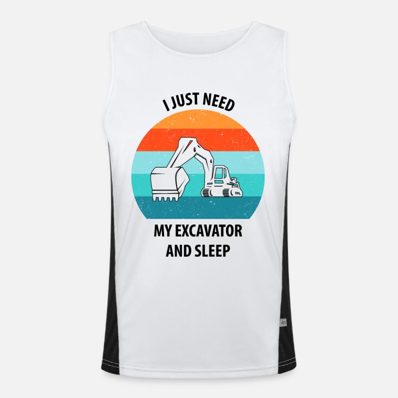 Bagger Baggerfahrer Baggerwagen Funktionelles Kontrast-Tank Top für Männer 